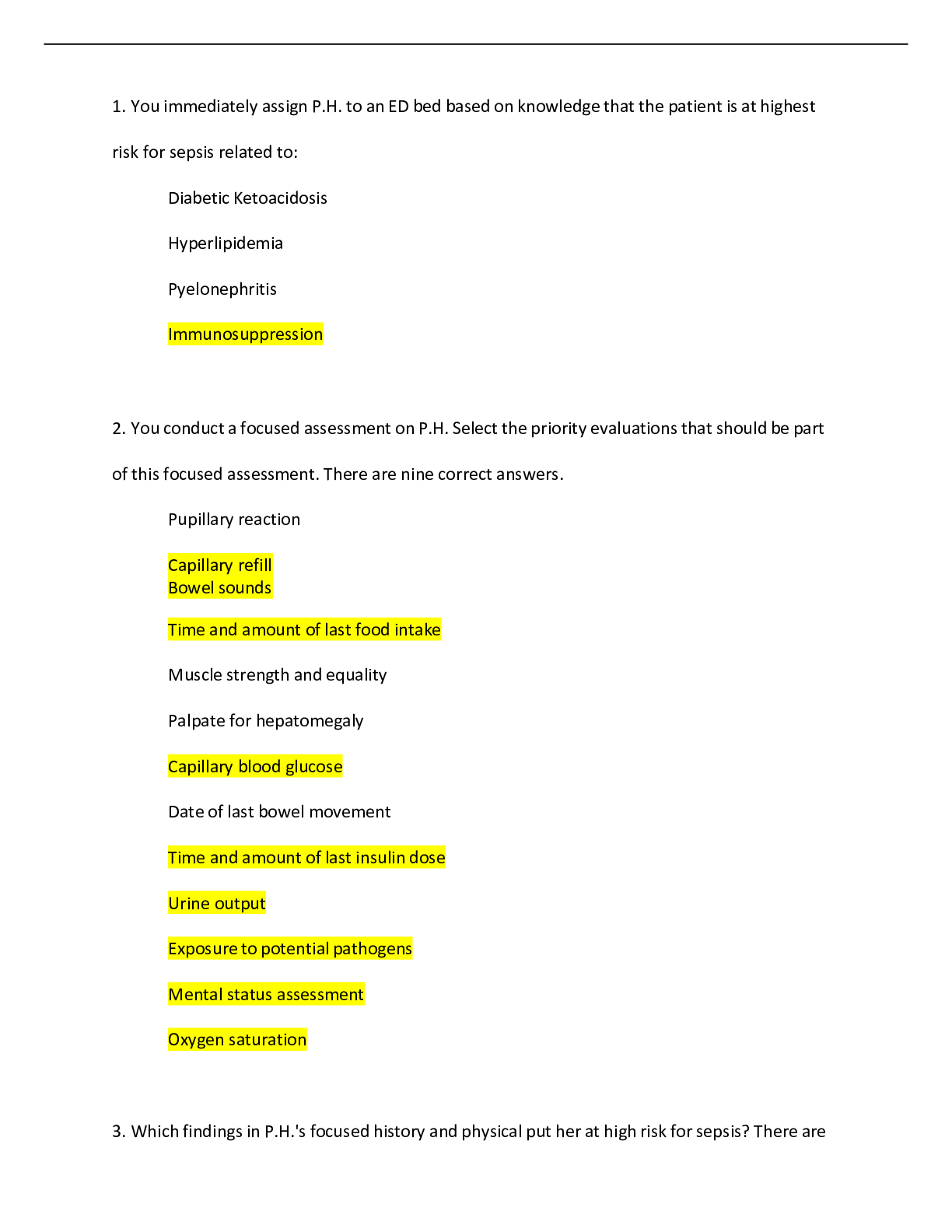 Preview image for Texas Tech University - NURS MISC Septic Shock Case Study (Latest 2021) Study Guide Download to Score A